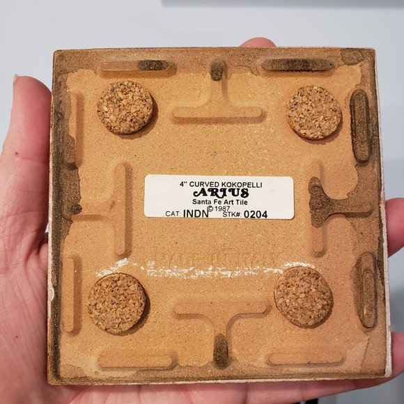 Vtg 1987 Arius Santa Fe Art Tile 4" Kokopelli Trivet New Mexico Made Italy READ - Picture 6 of 11